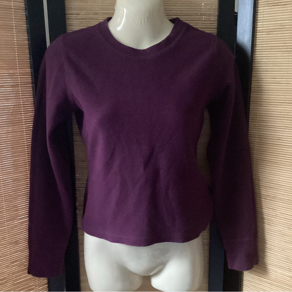 Vintage Y2K Weavers Girl Cropped Long Sleeve Tee Sz S EUC purple - Picture 4 of 10